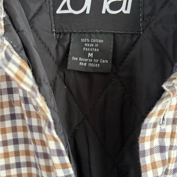 Zonal‎ quilted Men's Tan and White Flannel shirt - Picture 3 of 3